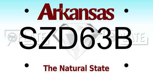SZD63B Arkansas License Plate