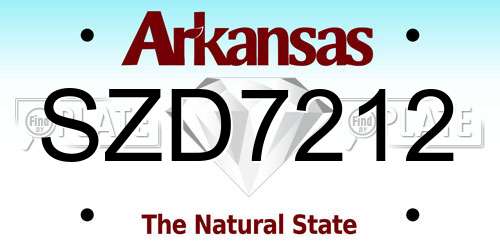 SZD7212 Arkansas License Plate