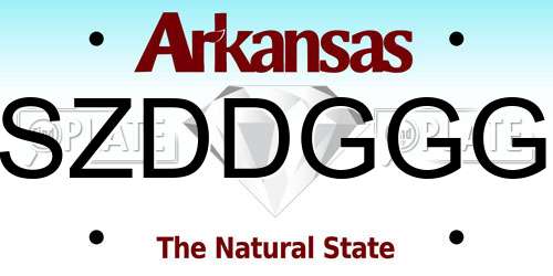 SZDDGGG Arkansas License Plate