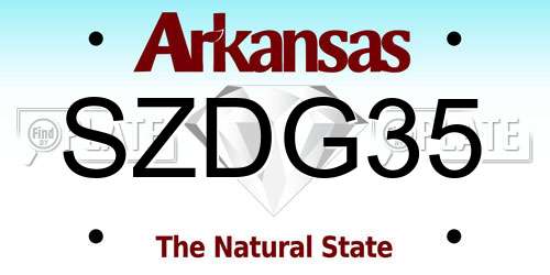 SZDG35 Arkansas License Plate