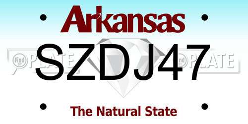 SZDJ47 Arkansas License Plate