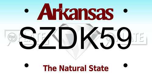 SZDK59 Arkansas License Plate