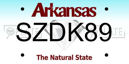 SZDK89 Arkansas License Plate