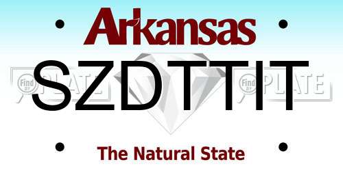 SZDTTIT Arkansas License Plate
