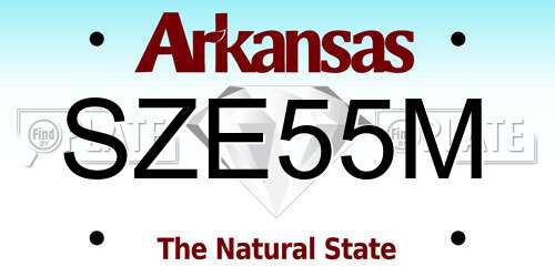 SZE55M Arkansas License Plate