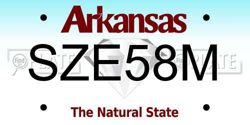 SZE58M Arkansas License Plate