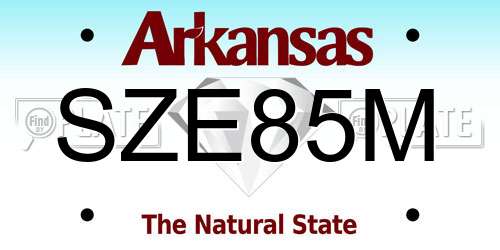 SZE85M Arkansas License Plate