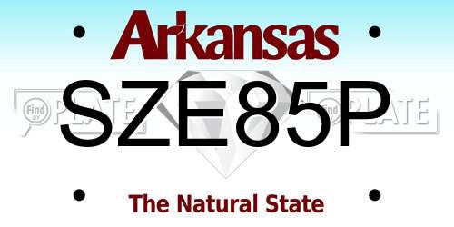 SZE85P Arkansas License Plate
