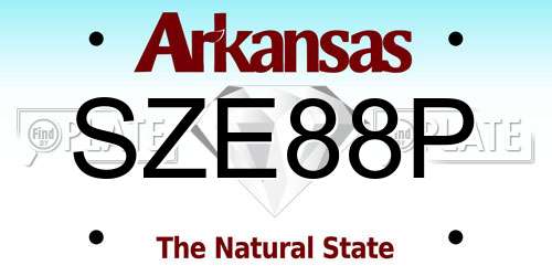SZE88P Arkansas License Plate