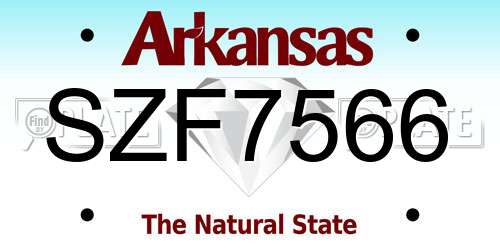SZF7566 Arkansas License Plate
