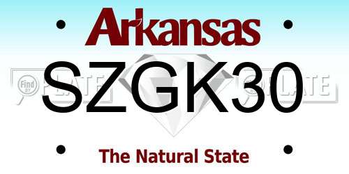 SZGK30 Arkansas License Plate