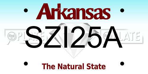 SZI25A Arkansas License Plate
