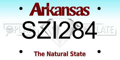 SZI284 Arkansas License Plate