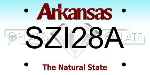 SZI28A Arkansas License Plate