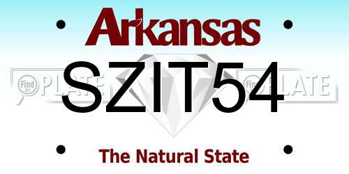 SZIT54 Arkansas License Plate