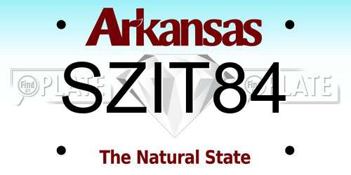SZIT84 Arkansas License Plate