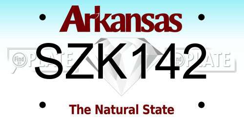 SZK142 Arkansas License Plate