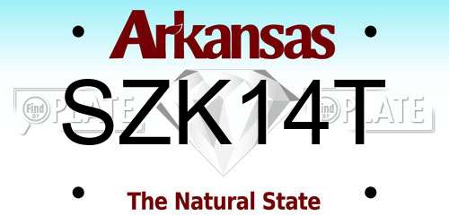 SZK14T Arkansas License Plate