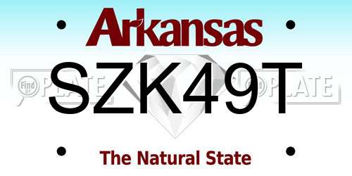 SZK49T Arkansas License Plate