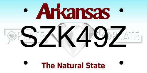 SZK49Z Arkansas License Plate