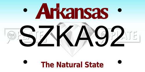SZKA92 Arkansas License Plate