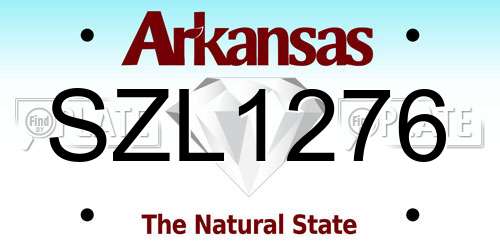 SZL1276 Arkansas License Plate