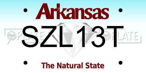 SZL13T Arkansas License Plate