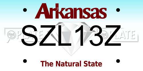 SZL13Z Arkansas License Plate