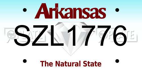 SZL1776 Arkansas License Plate