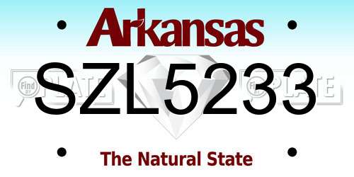 SZL5233 Arkansas License Plate
