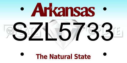 SZL5733 Arkansas License Plate