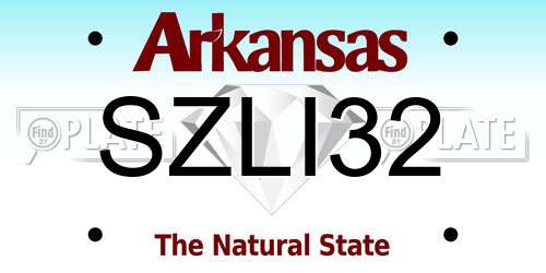 SZLI32 Arkansas License Plate