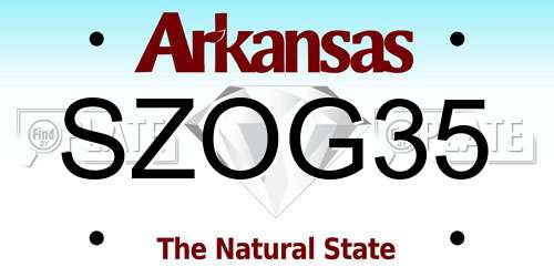 SZOG35 Arkansas License Plate