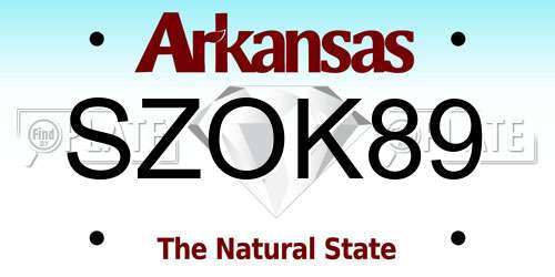 SZOK89 Arkansas License Plate