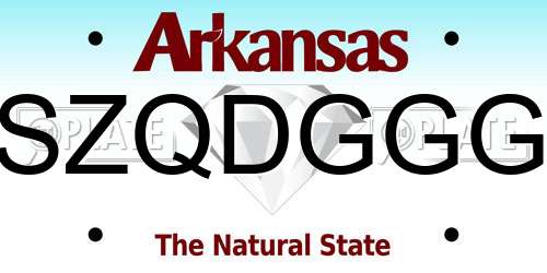 SZQDGGG Arkansas License Plate