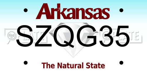 SZQG35 Arkansas License Plate
