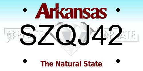 SZQJ42 Arkansas License Plate