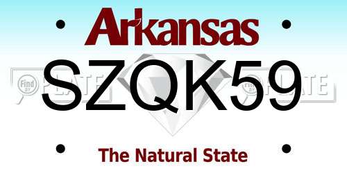 SZQK59 Arkansas License Plate