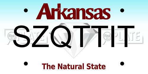 SZQTTIT Arkansas License Plate
