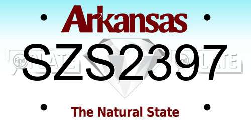 SZS2397 Arkansas License Plate