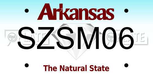 SZSM06 Arkansas License Plate