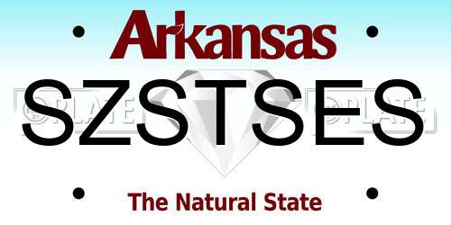SZSTSES Arkansas License Plate