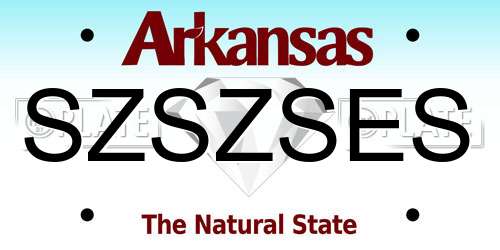 SZSZSES Arkansas License Plate