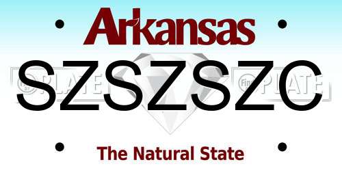 SZSZSZC Arkansas License Plate