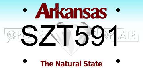 SZT591 Arkansas License Plate