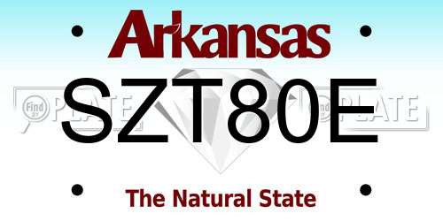 SZT80E Arkansas License Plate
