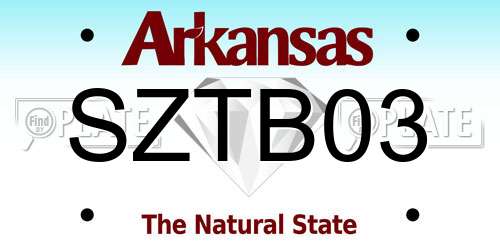SZTB03 Arkansas License Plate