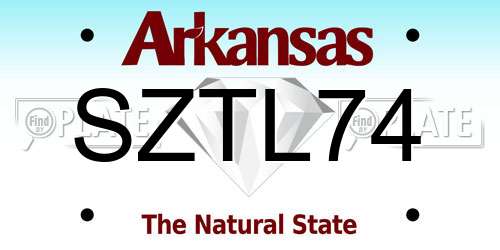 SZTL74 Arkansas License Plate