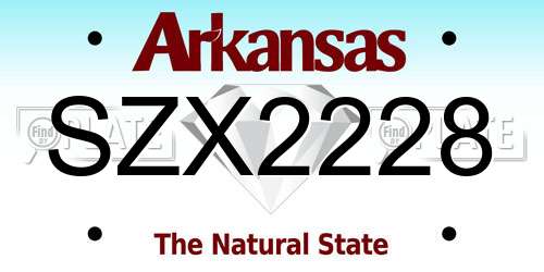 SZX2228 Arkansas License Plate