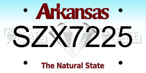 SZX7225 Arkansas License Plate